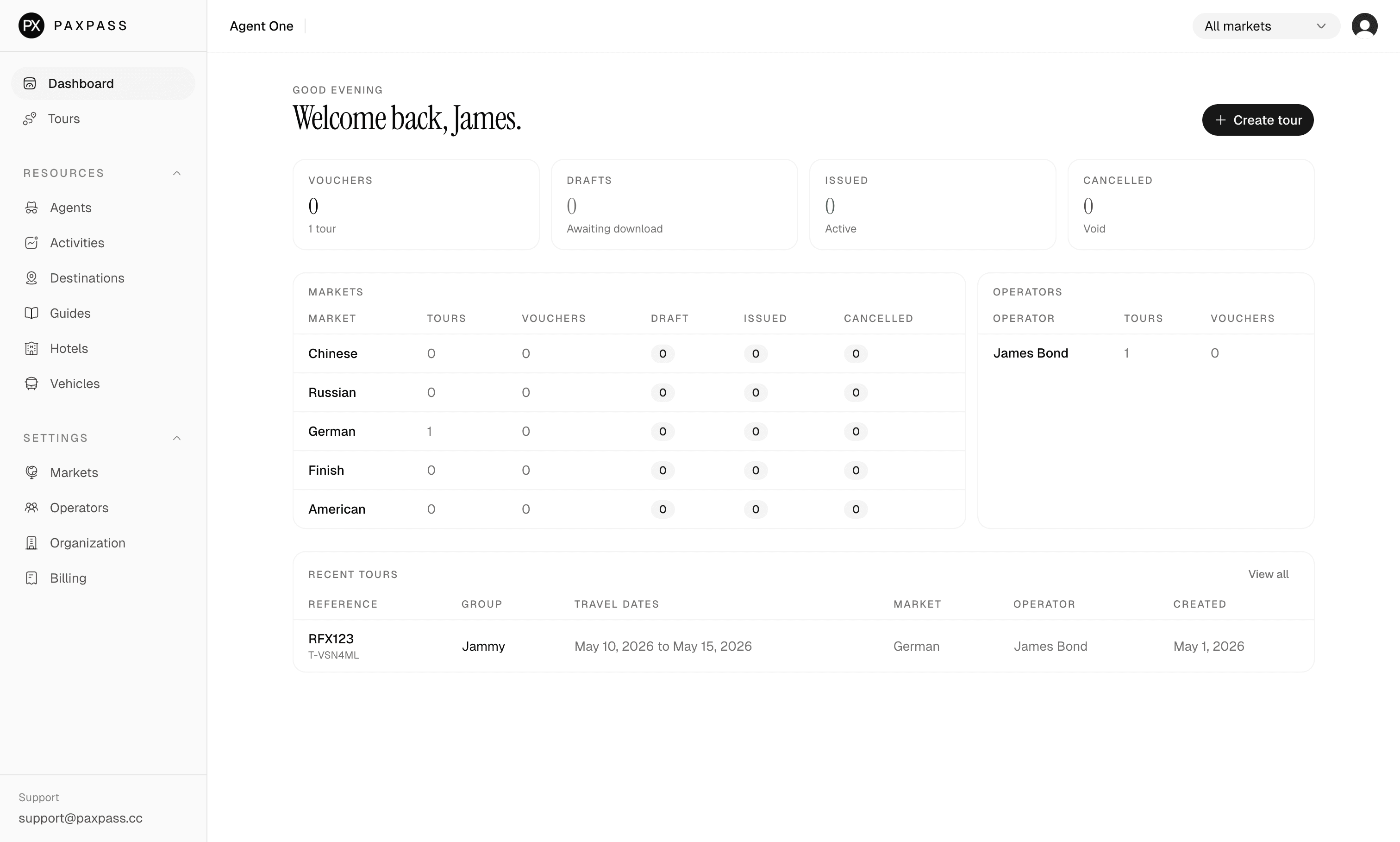 PaxPass dashboard preview